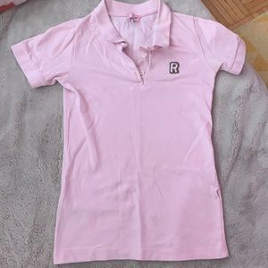 Here is a pink shirt it would be a cute outfit for tennis or to put with a skirt
